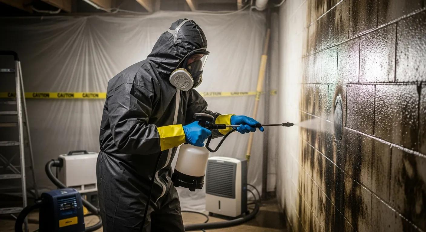 person performing mold remediation